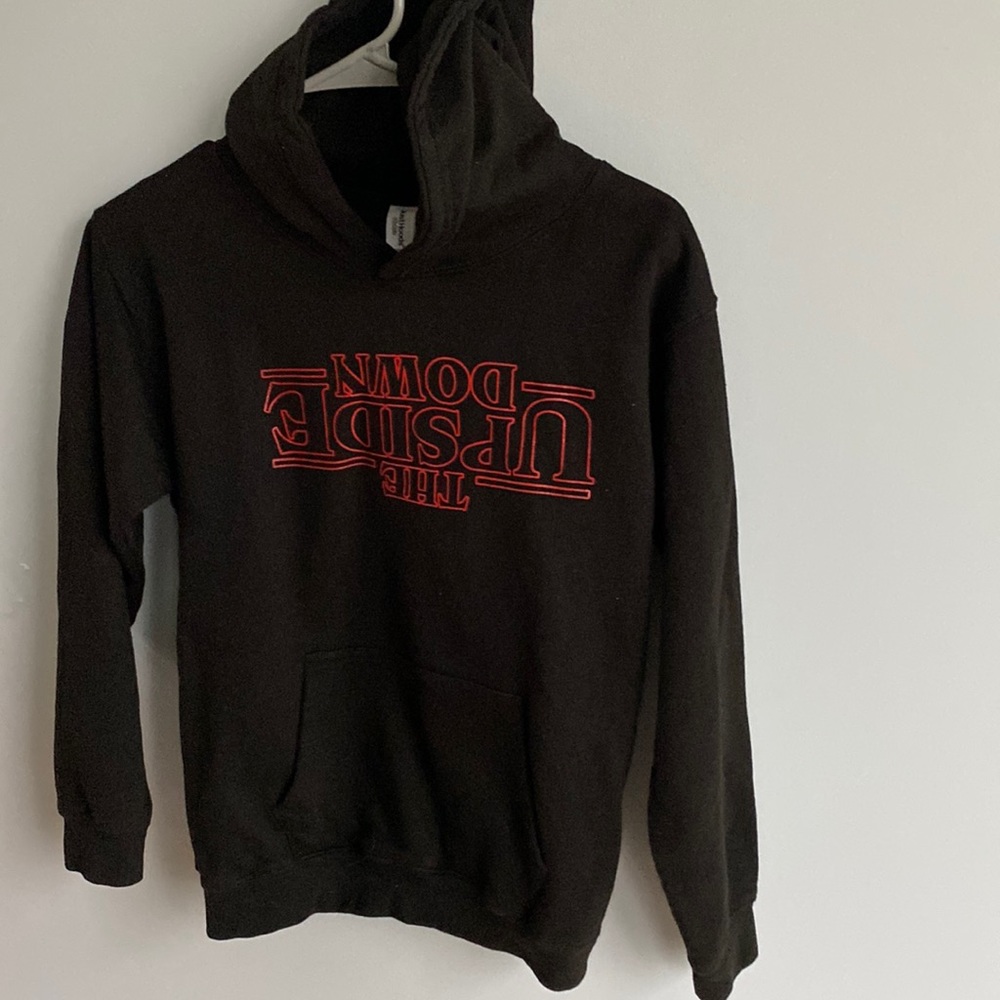 Stranger things black “the upside down” hoodie youth L